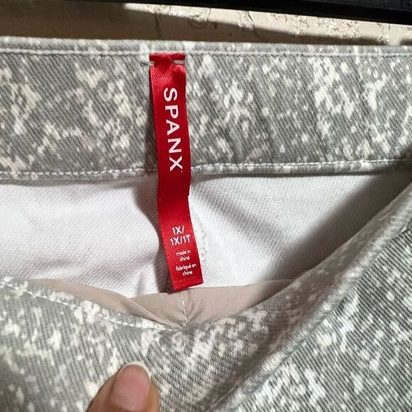 Spanx 1XL high waist ankle Jean ish leggings speckled gray pull on pants - Picture 3 of 7